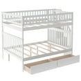 thumbnail image 6 of EUROCO Full over Full Bunk Bed with 2 Drawers and Storage Shelves for Kids, Wood Bunk Beds with Storage for Kids Teens Adults, White, 6 of 11