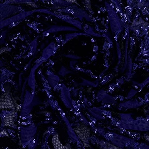 Zelouf Filippa Botanical Sequin On Mesh  , Sewing, DIY, Crafts Fabric by the Yard, Royal, 3 Yard