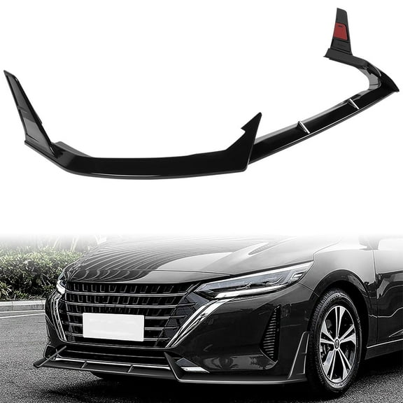 Stay Tuned Performance For 2024-2025 Nissan Sentra Painted Black Front Bumper Lip Splitter Spoiler 5pcs STP-Style