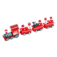 thumbnail image 2 of Adorno de estatua de tren de Navidad de madera, artesanías coleccionables, figuras de trenes para Rojo, 2 of 9