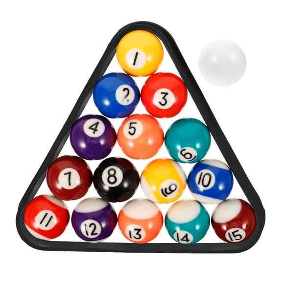 SHISUYAN 1 Ensemble de Jouets de Boules de Billard en Résine Résistants à l'Usure Mini Boules de Billard Mini Boules de Piscine en Résine avec Support de Billard
