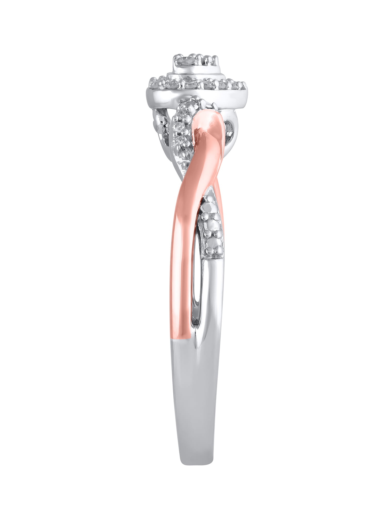 10K Rose Gold Clover-Shaped Diamond Promise Ring, CDD3105-1P