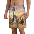 thumbnail image 2 of Goofa Vintage Wildlife Protection Printed Mens Swim Trunks Summer Quick Dry Short Beach Swimwear Bathing Suits-Medium, 2 of 9