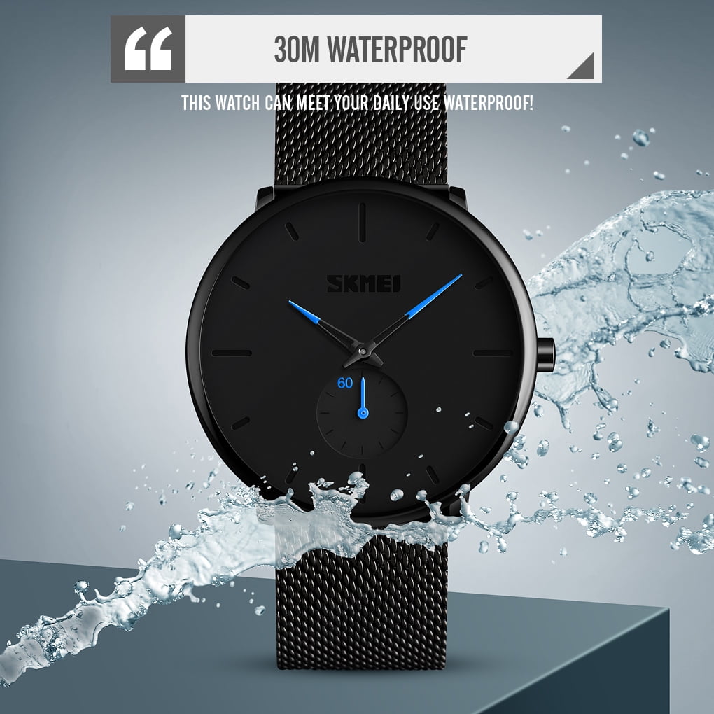 SKMEI Offical Mens Watches Ultra Thin Minimalist Waterproof