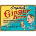 thumbnail image 2 of Vintage Booze Labels 32x25 Gold Ornate Wood Framed with Double Matting Museum Art Print Titled - English Ginger Beer, 2 of 4