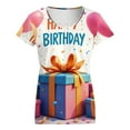 thumbnail image 5 of Birthday Presents Balloons And Festive Joy Women's Blouse Short Sleeve Women's Top T-Shirt Spring Summer Clothes, 5 of 7