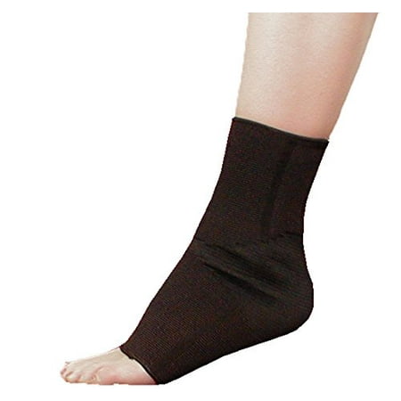 Elastic Compression Support Ankle, Foot Arch Brace With 4-Way Stretch (Medium White w/ Blue Trim)