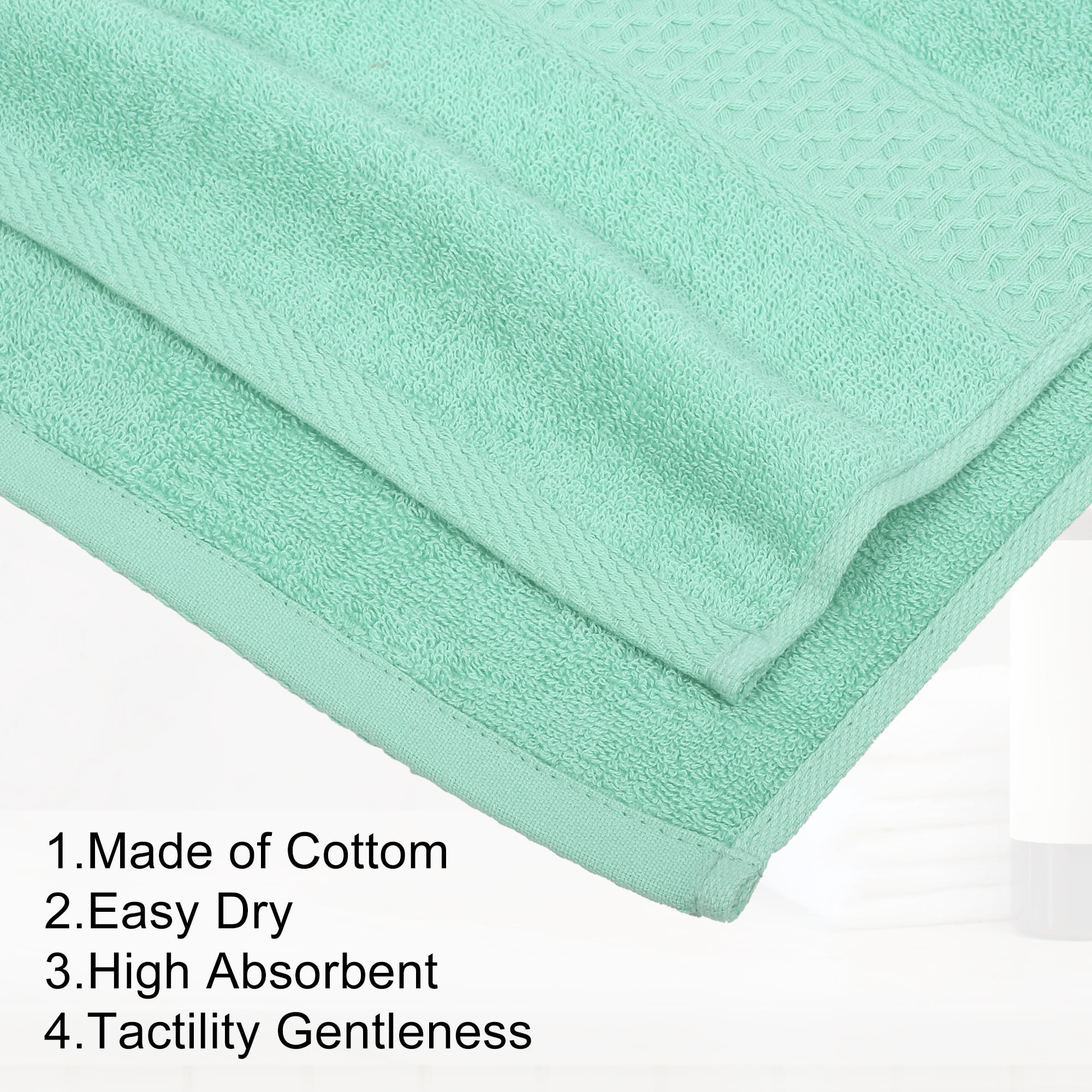 Unique Bargains 1 Pcs Cotton Bath Towel Plain Soft Absorbent Olive Green