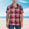 thumbnail image 4 of Haiem Heart Plaid Printed Hawaiian Shirt for Men - Men’s Casual Beach Summer Shirts - Stretch Fabric with Modern Fit-Small, 4 of 9