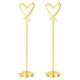 thumbnail image 1 of Uxcell 2 Pcs Soporte para Número de Mesa, 9.84 x 2.1 Pulgadas Soportes Mini para Tarjetas de Lugar de Acero Inoxidable en Forma de Corazón para Restaurante Hotel Café Boda Fiesta Oficina, Dorado, 1 of 6