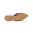 thumbnail image 5 of BLISSFUL STEP Women's Casual Pointy Toe Flat Slides Mules Shoes Burgundy 9, 5 of 8