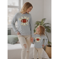 thumbnail image 2 of Mommy and Me Matching Outfits Football Rugby Letter Embroidered Sweatshirt Long Sleeve Pullover Top, 2 of 7