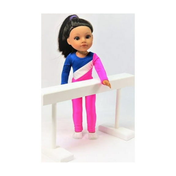 14.5 Doll Accessory: White Wood Balance Beam for Gymnastics or Dance