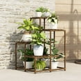 thumbnail image 5 of Bamworld Plant Stands Indoor Outdoor Corner Shelf Plant Shelves Indoor Plant Holder for Living 4-Tier Corner Stands Room Outdoor Plant Rack Indoor Multiple Plants Patio Balcony Garden, 5 of 7