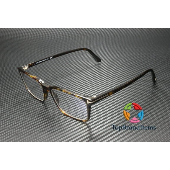 TOM FORD FT5735-B 052 Rectangular Dark Havana Demo Lens 54 mm Men's Eyeglasses