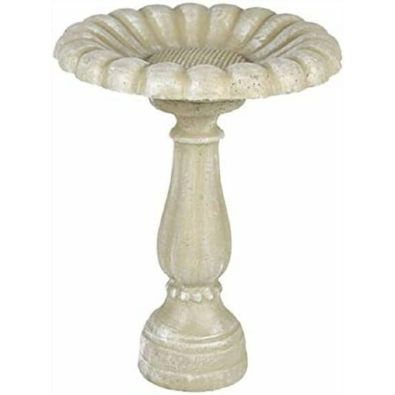 Solid Rock Stoneworks Daisy Birdbath 2pc 25" Tall x 19" Diameter Desert Sand Color