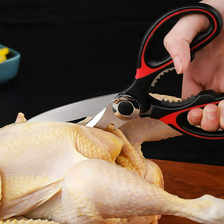CHEFAMZ-3PackCHEFAMZ 3 Pack Kitchen Scissors,Stainless Steel Ultra Sharp Shears for Poultry, Fish, Meat,Vegetables & BBQ