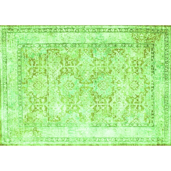 Ahgly Company Indoor Rectangle Persian Green Traditional Area Rugs, 5' x 7'