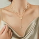 thumbnail image 5 of WeiHuan Toys Store Collar de Perlas Doradas, Gargantilla de Perlas, Collares de Perlas de 55,5 cm para Mujer, Gargantilla de Oro Delicada, Collares de Playa para niñas, joyería de Cuentas Ajustable pa, 5 of 5
