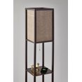 thumbnail image 4 of Mainstays Brown Plastic Shelf Floor Lamp, Fabric Beige Shade, 3 Storage Shelves, LED Bulb, 4 of 6
