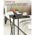 thumbnail image 2 of Manxile C Shaped Side Table, Small End Table for Small Places Living Room Bedroom, Black& Brown Finish, 2 of 7