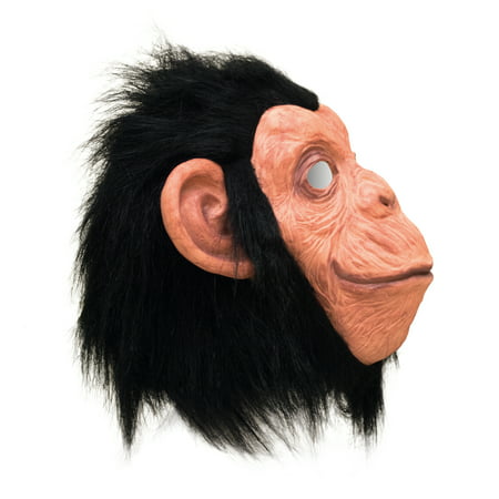 Funny Fashion Realistic Ape Animal Over the Head Mask, Black Tan, One Size