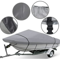 SEBLAFF Heavy Duty Boat Cover Trailerable Fishing Ski Bass V-Hull Runabouts Waterproof