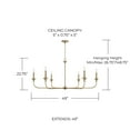 thumbnail image 4 of Capital Lighting 448961 Presley 6 Light 49" Wide Candle Style Chandelier - Nickel, 4 of 7