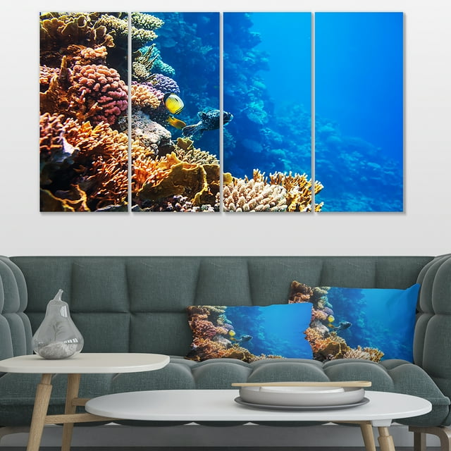 Beau Poisson Corail de Mer Rouge - Impression sur Toile d'Art de Bord de Mer