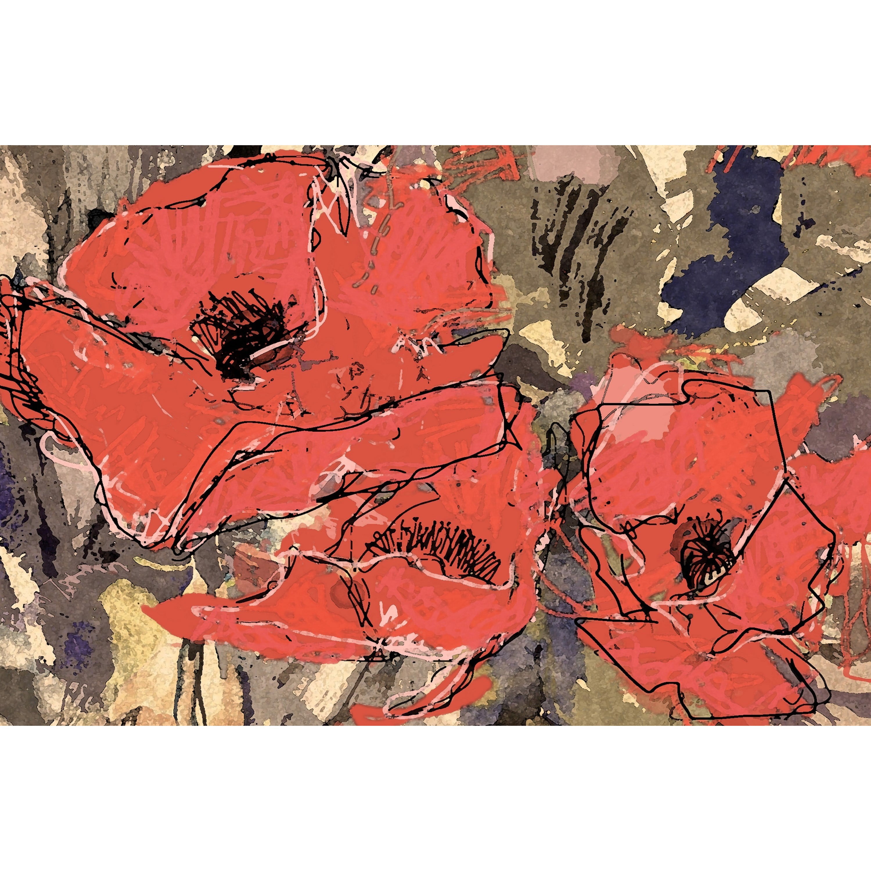 Sketch Cadmium Red Painting Print on Wrapped Canvas