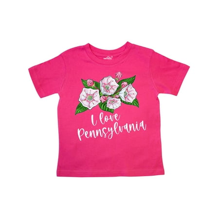 

Inktastic I Love Pennsylvania Mountain Laurel Flowers Gift Toddler Boy or Toddler Girl T-Shirt