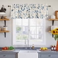 thumbnail image 4 of Blue Botanical Valances for Windows, Farmhouse Spring Summer Plant Light Filtering Kitchen Curtains, Rod Pocket Window Valance Curtains for Living Room Bedroom, 42" W x 18" L, 2 Panels, 4 of 9