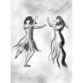 thumbnail image 2 of Prime, Marcus 19x24 Black Ornate Wood Framed with Double Matting Museum Art Print Titled - Dancing Friends 1, 2 of 4