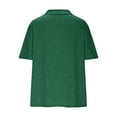 thumbnail image 3 of Women Plus Size Collared Shirts V Neck Summer Dressy Casual Blouses Loose Athletic Polos Cozy Pullover Tops Green, 2XL, 3 of 6