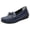 Dark Blue, variant on Modisza Women's Leather Loafers Slip on Wedge Shoes for Work Shopping Ladies Summer Comfortabel Walking Loafer Black Size 5.5