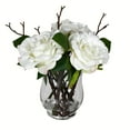 thumbnail image 1 of Vickerman 10" White Rose In Glass Vase - FX190201, 1 of 1