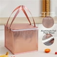 thumbnail image 3 of 1 Pack Rose Gold Aluminum Foil Insulated Food Bag,Insulated Zipper Pizza Bag,Reusable Delivery Tote Bag,Thermal Cake Carrying Bags,for Picnic Party Delivery Takeaway By Scheam, 3 of 4