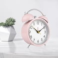 thumbnail image 3 of Reloj de retroiluminación, silencioso, sin tictac, para decoración del hogar, regalo, cafetería Rosado Zulema Despertador gemelos, 3 of 8
