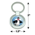 thumbnail image 4 of Looney Tunes Sylvester Keychain Classy Round Chrome Plated Metal, 4 of 6