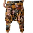 thumbnail image 1 of Pantalones bombachos de cintura media con estampado de encaje a la moda para hombre, pantalones casuales de longitud completa, pantalones de entrepierna para hombre, 1 of 5