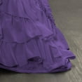 thumbnail image 4 of D.N.G. BEDDINGS 800 Thread Counts, 100% Egyptian Cotton, 550 GSM Microfiber filled Quilt Ruffled With Small Pom Pom Textured 1 Piece King/Cal-King Size Comforter, Purple, 4 of 6