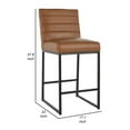 thumbnail image 5 of Vinn 26 Inch Modern Counter Stool, Channel Tufted, Brown Vegan Faux Leather- Saltoro Sherpi, 5 of 5