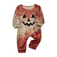 thumbnail image 3 of Matching Family Halloween Pajamas Set - 2 piece Pumpkin Face Print Long Sleeve Top and Pants Sleepwear Sets,Funny Cartoon Family Halloween Pajamas for Halloween Night for 12 Months Pjs, 3 of 3