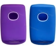 thumbnail image 2 of Silicone Cover Protector Entry Fob Case Holder for Mazda 3 2019 2020 Smart Key (purple and blue), 2 of 5