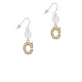 thumbnail image 2 of Delight Jewelry Goldtone Crystal Initial - C - Silvertone Leaf French Earrings, 2 of 5