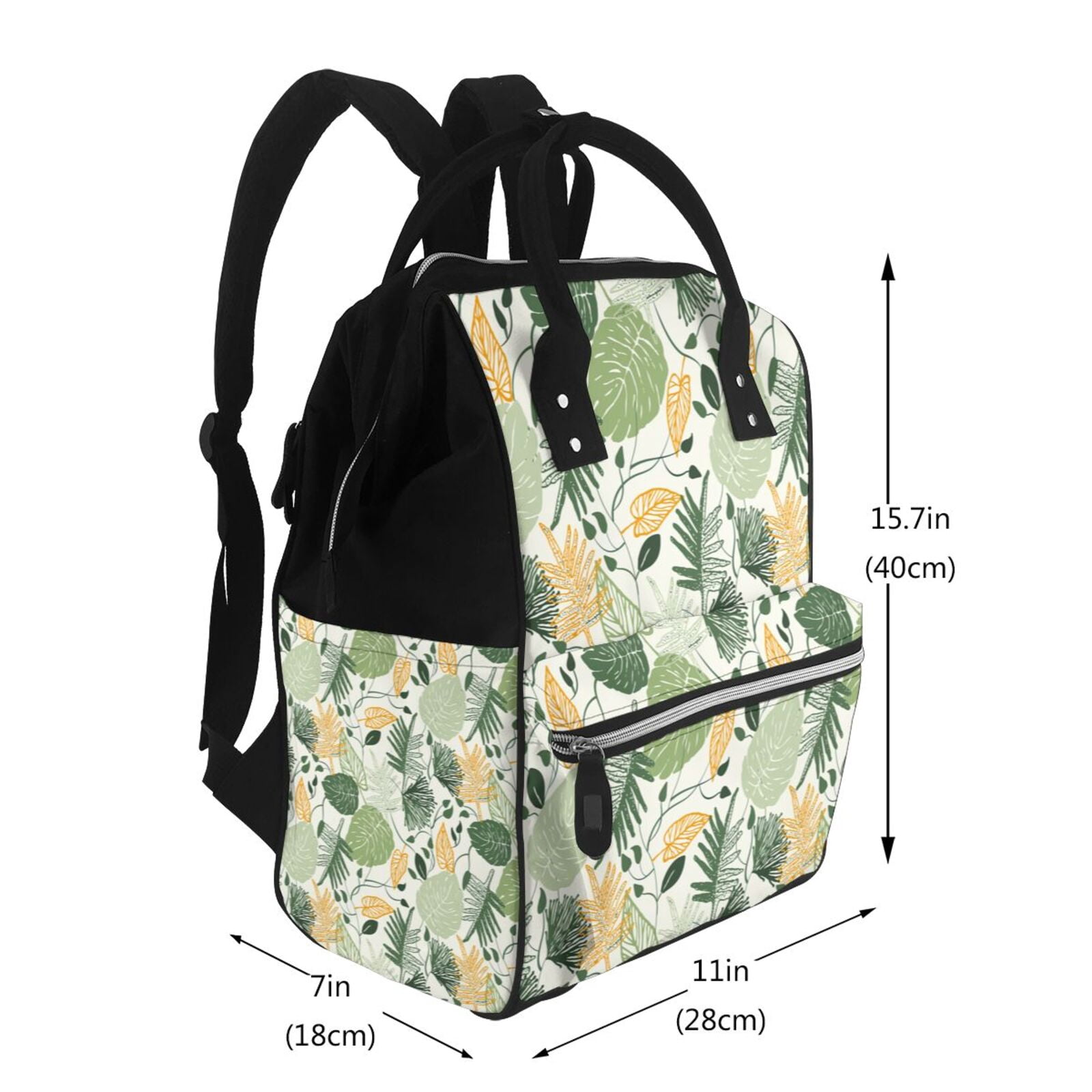 Ratiio Hawaiian Style Mummy Backpack - Waterproof Twill Canvas, Large Capacity Diaper Bag with Multiple Pockets and Adjustable Straps
