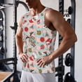 thumbnail image 5 of Gukieu Groovy Retro Santa Print Men's Quick Dry Fitness Vest, Round Neck Sleeveless Fitness Bodybuilding Top-Medium, 5 of 7