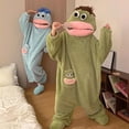 thumbnail image 4 of Wearable Big Mouth Creature Blanket Hoodie Onesie,Vibrant Hair Plush Hooded for Adult & Kid,Cozy Sleeping Bag Costume, 4 of 6