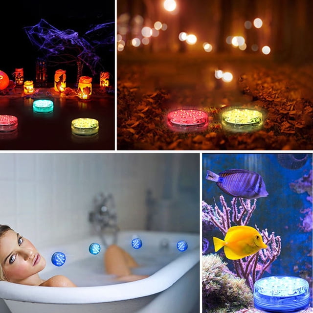 Luz LED RGB para acuario, pecera, lámpara de decoración subacuática, luz sumergible para piscina, luz de control remoto, 2 uds, 8,5 cm Inevent EL5490-02B