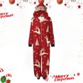 thumbnail image 2 of Odeerbi Christmas Onesie Pajamas for Family Holiday Sleep Jumpsuit Long Sleeve Family Christmas Pajamas Matching Sets Mom Printed Loungewear Jumpsuit Sleepwear Xmas PJs Set Red, 2 of 9